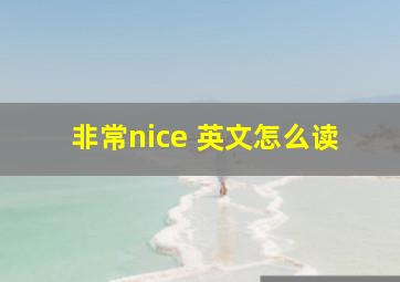 非常nice 英文怎么读